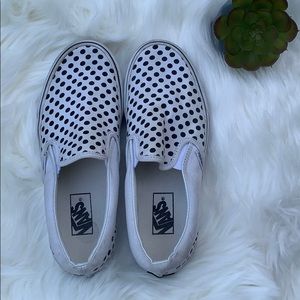 Like New White and Black Polka Dot Vans